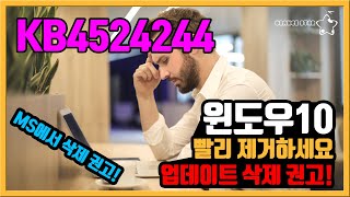 윈도우10 업데이트 KB4524244 삭제하세요! 마이크로소프트에서 삭제 권고하였습니다.[OrangeStar]