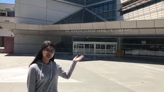 Student tour of SJSU campus by International Gateways Students for an OC project