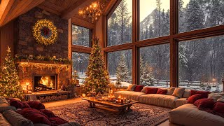 Warm Christmas Ambience 🎄 Relaxing Christmas Jazz Instrumental \u0026 Cozy Crackling Fireplace Sounds 🔥