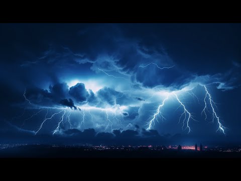 Powerful Thunderstorm Rain Sounds for Sleeping Relaxing Rain, Thunder & Lightning at Night