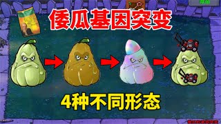 植物大戰僵尸：倭瓜吃金坷垃基因突變！4種不同形態，真離譜！