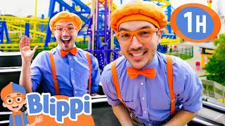 FAST ROLLERCOASTER FUN at Fun Spot Orlando! | BEST OF BLIPPI! | Learn Colors and Science with Blippi