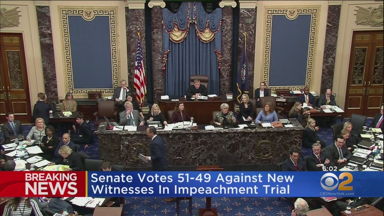 Senate Votes 51-49 Against New Witnesses In Impeachment Trial - YouTube