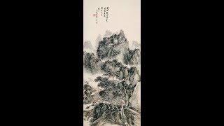 艺术赏鉴：黄宾虹《峨眉龙门峡》高清国画赏析 原作细节观赏  Chinese painting appreciation