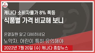 캐나다 소비자물가 8% 폭등 - 2022년 7월20일 (수)