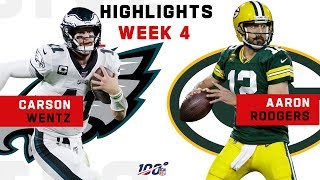 Carson Wentz vs. Aaron Rodgers EPIC Clash | NFL 2019 Highlights