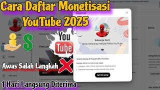 CARA DAFTAR MONETISASI CHANNEL YOUTUBE TERUPDATE 2025💃😎