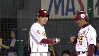 【プロ野球パ】どうした岩﨑、いいぞ岩﨑！2点タイムリーで通算2度目の猛打賞!! 2015/10/05 E-H