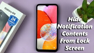 How To Hide Notification Contents On Lock Screen Of Samsung Galaxy A14