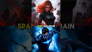 Sparring and training with black widow or Nightwing