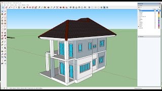 การเขียนแบบแปลนบ้าน2ชั้น ตอน พื้นและผนังชั้น 2