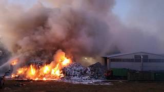 Pożar sortowni odpadów w Wolicy.(12.10.2019)