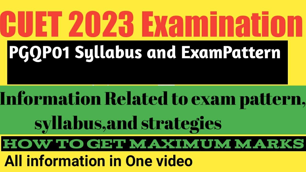 CUET B. Ed 2023#B.Edsyllabus#pgqp01#cuet - YouTube