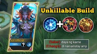 100% UNKILLABLE!! KARRIE NEW TANK BUILD + VENGEANCE😱 MLBB