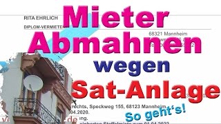 Sat-Anlage an Fassade - Mieter abmahnen wegen unerlaubter Installation. Vermietershop.de