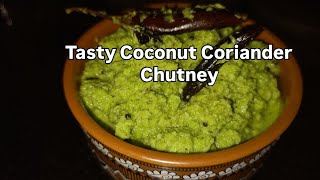 Tasty Coriander \u0026 Coconut Chutney Under 10 Minutes|South Indian Side Dish For Idli, Dosa#veganfood