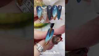 Sea Waves nail tutorial from naiholiday #nailtutorial #nailart