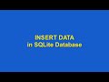 How to use INSERT using SQLite