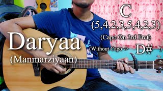 Daryaa | Manmarziyaan | Easy Guitar Chords Lesson+Cover, Strumming Pattern, Progressions...