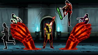 MUGEN - Scorpion Vs Reptile, Rain, Noob Saibot and Ermac (MK)