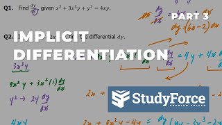 Implicit Differentiation Examples (Part 3)