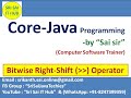 68. Bitwise Right Shift Operator in Java Program || Bitwise Operators