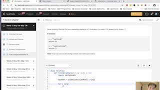 Leetcode - First Unique Character in a String (Python)
