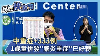 快新聞／中重症+333！1歲童併發「腦炎重症」好轉   已拔管、肺部良好－民視新聞