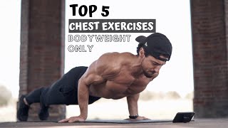 TOP 5 BODYWEIGHT EXERCISES TO GROW YOUR CHEST | No Equipment | Rowan Row