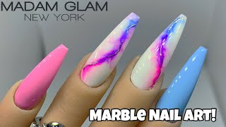 Madam Glam Spring Marble Nails | Gel Polish Nail Art