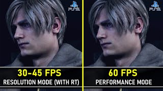 Resident Evil 4 (Remake) | PS5 | Resolution Mode (RT) vs Performance Mode | Graphics Comparison