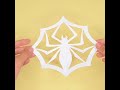 How to cut paper in spider shape | How to make spider with paper cutting