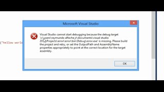 Fix- Visual Studio cannot start debugging because the debug target