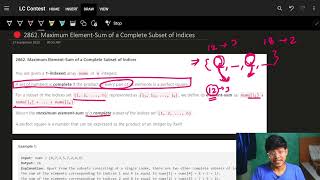 🔴 2862. Maximum Element-Sum of a Complete Subset of Indices II Weekly Contest 363 II Leetcode 2862