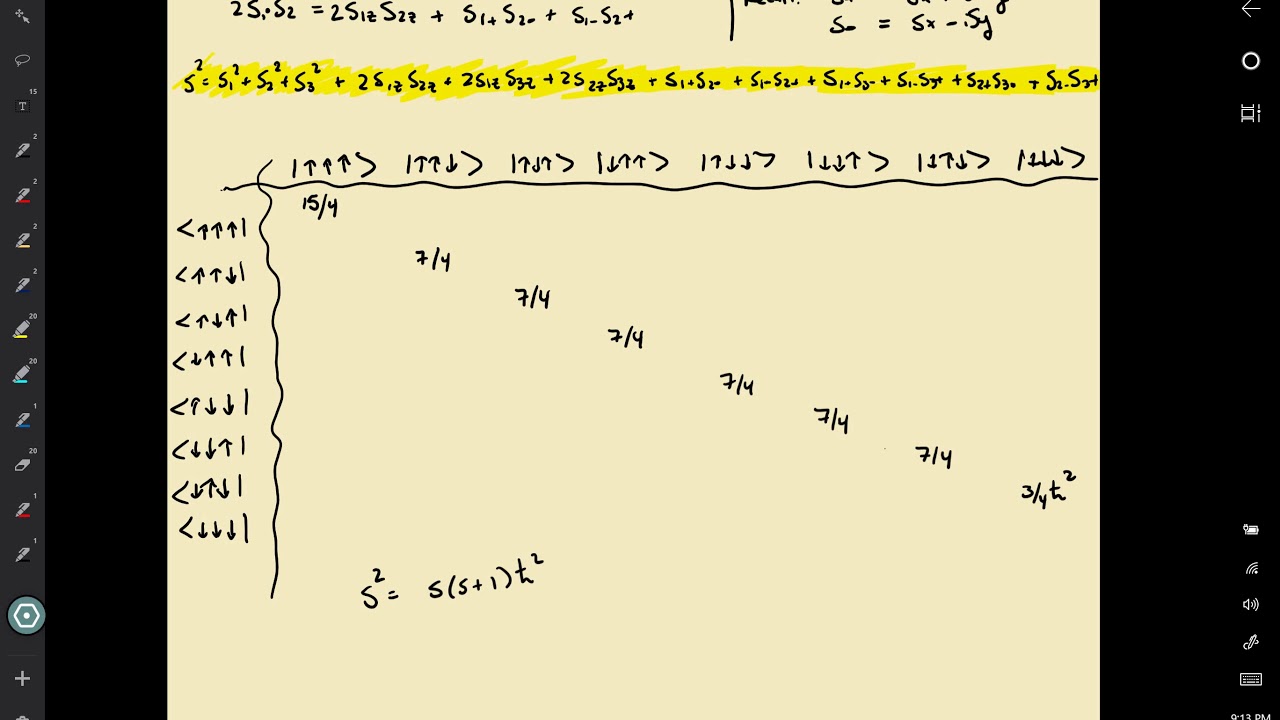 Quantum Mechanics: Addition Of 3 Spin 1/2 Particles - YouTube