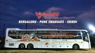 BANGALORE to SHIRDI | KSRTC's Longest Route Journey in Ambaari Dream Class - Volvo B11R - MG Starz