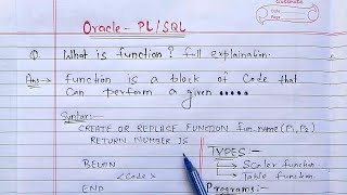 PLSQL Functions | Learn Coding