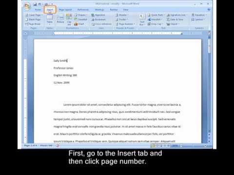How to Format a Paper in MLA Style with Word 2007 How to Format a Paper in MLA Style with Word 2007