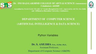 PYTHON VARIABLES|PYTHON|SNS INSTITUTIONS