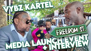 SEANI B SPEAKS WITH VYBZ KARTEL AT THE FREEDOM STREET MEDIA LAUNCH IN KINGSTON JAMAICA