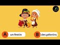 le vocabulaire de l action de grâce thanksgiving vocabulary in french