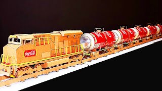 How to Make a Coca Cola Tanker Train at Home from soda cans and Recyclable Materials