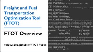 An Overview of the Freight and Fuel Transportation Optimization Tool (FTOT)