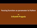 How to pass a Function as a Parameter in Python