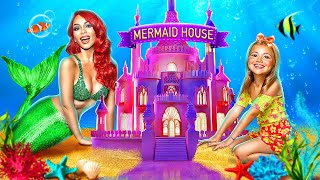 We Build a Tiny House For Mermaid! Room Makeover at Home!