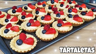 ¿Como hacer Mini TARTALETAS? 🍓 Crema Pastelera 🫐