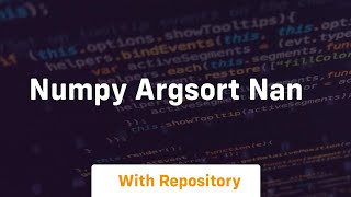 numpy argsort nan