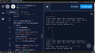 Python Hangman (With Lists, If/Else, While Loops)