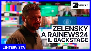 Il presidente Zelensky a Rainews 24, il backstage dell’intervista