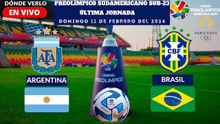 🚨Partido Decisivo🚨Argentina vs Brasil Dónde Verlo EN VIVO|Preolímpico Sudamericano SUB-23